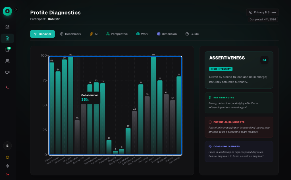 Scan Signals Web Dashboard Profile Diagnostics